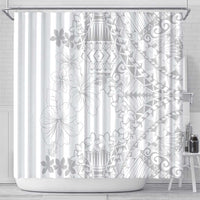 American Samoa Lotu Tamaiti Shower Curtain White Sunday Plumeria White Vibe