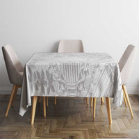 American Samoa Lotu Tamaiti Tablecloth White Sunday Plumeria White Vibe