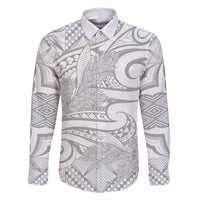 Lotu Tamaiti Samoa Siapo Family Matching Long Sleeve Bodycon Dress and Hawaiian Shirt White Sunday With Teuila Torch Ginger