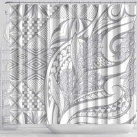 Lotu Tamaiti Samoa Siapo Shower Curtain White Sunday With Teuila Torch Ginger