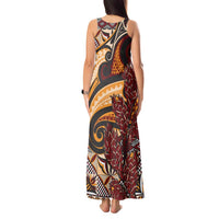 Vintage Samoa Siapo Tank Maxi Dress With Teuila Torch Ginger