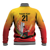 Custom Cricket PNG East Asia-Pacific Baseball Jacket Papua New Guinea Rise to Power - Polynesian Pride