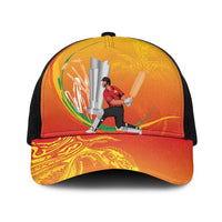 Cricket PNG East Asia-Pacific Baseball Net Cap Papua New Guinea Rise to Power LT9 One Size Black Gold - Polynesian Pride