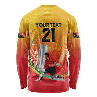 Custom Cricket PNG East Asia-Pacific Long Sleeve Shirt Papua New Guinea Rise to Power - Polynesian Pride