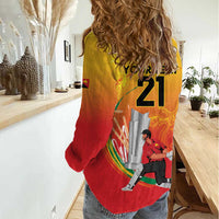 Custom Cricket PNG East Asia-Pacific Women Casual Shirt Papua New Guinea Rise to Power - Polynesian Pride