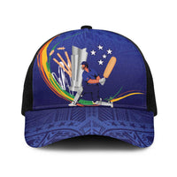 Cricket Samoa East Asia-Pacific Baseball Net Cap Samoa Storming the Limits LT9 One Size Black Blue - Polynesian Pride