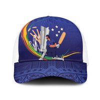Cricket Samoa East Asia-Pacific Baseball Net Cap Samoa Storming the Limits LT9 One Size White Blue - Polynesian Pride