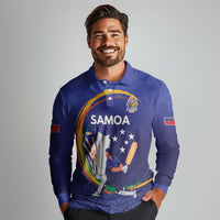 Custom Cricket Samoa East Asia-Pacific Long Sleeve Polo Shirt Samoa Storming the Limits - Polynesian Pride