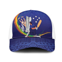 Cricket Samoa East Asia-Pacific Mesh Trucker Cap Samoa Storming the Limits LT9 One Size White Blue - Polynesian Pride