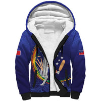 Custom Cricket Samoa East Asia-Pacific Sherpa Hoodie Samoa Storming the Limits LT9 Unisex Blue - Polynesian Pride