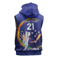 Custom Cricket Samoa East Asia-Pacific Sleeveless Zip Hoodie Samoa Storming the Limits LT9 - Polynesian Pride