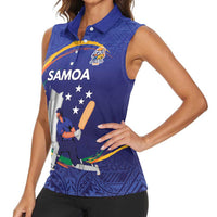 Custom Cricket Samoa East Asia-Pacific Women Sleeveless Polo Shirt Samoa Storming the Limits - Polynesian Pride