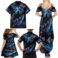 polynesia-ribbon-butterflies-family-matching-summer-maxi-dress-and-hawaiian-shirt-silver-fern-breast-cancer-with-papua-shell-pattern
