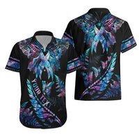 Personalised Polynesia Ribbon Butterflies Hawaiian Shirt Silver Fern Breast Cancer With Papua Shell Pattern LT9 - Polynesian Pride