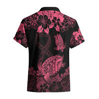 Personalised Polynesian Turtle Ribbon Hawaiian Shirt Think Pink Breast Cancer With Pacific Hibiscus LT9 - Polynesian Pride