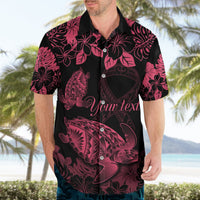 Personalised Polynesian Turtle Ribbon Hawaiian Shirt Think Pink Breast Cancer With Pacific Hibiscus LT9 - Polynesian Pride