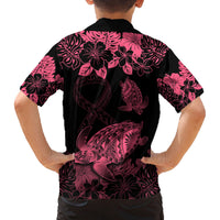 personalised-polynesian-turtle-ribbon-kid-hawaiian-shirt-think-pink-breast-cancer-with-pacific-hibiscus