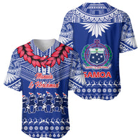 Toa Samoa Christmas Baseball Jersey Samoa Siva Tau Manuia Le Kerisimasi Blue Vibe LT9 - Polynesian Pride