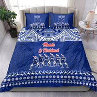 Toa Samoa Christmas Bedding Set Samoa Siva Tau Manuia Le Kerisimasi Blue Vibe LT9 - Polynesian Pride