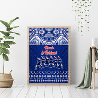 Toa Samoa Christmas Canvas Wall Art Samoa Siva Tau Manuia Le Kerisimasi Blue Vibe LT9 - Polynesian Pride