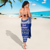 Toa Samoa Christmas Sarong Samoa Siva Tau Manuia Le Kerisimasi Blue Vibe LT9 - Polynesian Pride