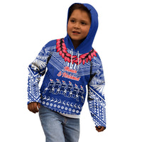 Personalised Toa Samoa Christmas Kid Hoodie Samoa Siva Tau Manuia Le Kerisimasi Blue Vibe LT9 - Polynesian Pride