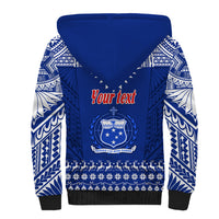 Personalised Toa Samoa Christmas Sherpa Hoodie Samoa Siva Tau Manuia Le Kerisimasi Blue Vibe LT9 - Polynesian Pride
