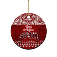 Toa Samoa Christmas Ceramic Ornament Samoa Siva Tau Manuia Le Kerisimasi Red Vibe LT9 - Polynesian Pride
