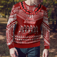 Toa Samoa Christmas Ugly Christmas Sweater Samoa Siva Tau Manuia Le Kerisimasi Red Vibe LT9 - Polynesian Pride