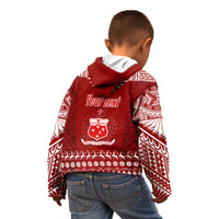 Personalised Toa Samoa Christmas Kid Hoodie Samoa Siva Tau Manuia Le Kerisimasi Red Vibe LT9 - Polynesian Pride