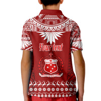 Personalised Toa Samoa Christmas Kid Polo Shirt Samoa Siva Tau Manuia Le Kerisimasi Red Vibe LT9 - Polynesian Pride