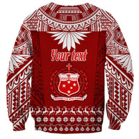 Personalised Toa Samoa Christmas Sweatshirt Samoa Siva Tau Manuia Le Kerisimasi Red Vibe LT9 - Polynesian Pride