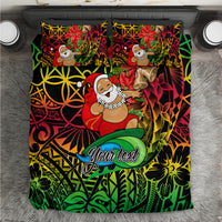 Personalised Vanuatu Joyeux Noel Bedding Set Christmas Santas God Yumi LT9 Reggae - Polynesian Pride