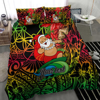 Personalised Vanuatu Joyeux Noel Bedding Set Christmas Santas God Yumi LT9 - Polynesian Pride