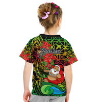 Personalised Vanuatu Joyeux Noel Kid T Shirt Christmas Santas God Yumi LT9 - Polynesian Pride