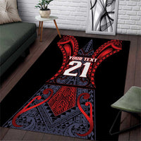 Custom New Zealand Area Rug Maori Kiwiana Pattern Tukutuku Motif LT9 Red - Polynesian Pride