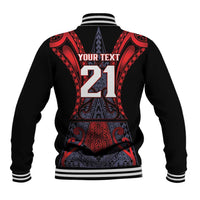 Custom New Zealand Baseball Jacket Maori Kiwiana Pattern Tukutuku Motif LT9 - Polynesian Pride