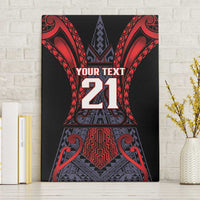 Custom New Zealand Canvas Wall Art Maori Kiwiana Pattern Tukutuku Motif LT9 Without Frame Red - Polynesian Pride