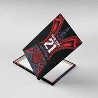 Custom New Zealand Canvas Wall Art Maori Kiwiana Pattern Tukutuku Motif LT9 With Frame Red - Polynesian Pride