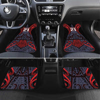 Custom New Zealand Car Mats Maori Kiwiana Pattern Tukutuku Motif LT9 Set 4pcs Red - Polynesian Pride