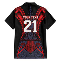 Custom New Zealand Family Matching Off Shoulder Short Dress and Hawaiian Shirt Maori Kiwiana Pattern Tukutuku Motif