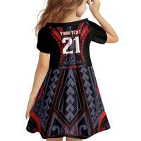 Custom New Zealand Family Matching Summer Maxi Dress and Hawaiian Shirt Maori Kiwiana Pattern Tukutuku Motif