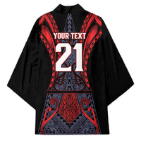 Custom New Zealand Kimono Maori Kiwiana Pattern Tukutuku Motif LT9 - Polynesian Pride