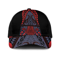 New Zealand Mesh Trucker Cap Maori Kiwiana Pattern Tukutuku Motif LT9 One Size Black Red - Polynesian Pride