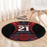 Custom New Zealand Round Carpet Maori Kiwiana Pattern Tukutuku Motif LT9 - Polynesian Pride