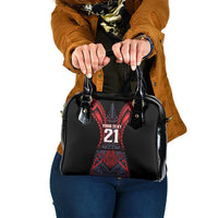 Custom New Zealand Shoulder Handbag Maori Kiwiana Pattern Tukutuku Motif LT9 One Size Red - Polynesian Pride