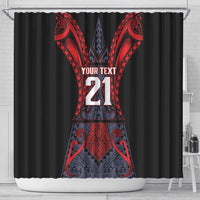 Custom New Zealand Shower Curtain Maori Kiwiana Pattern Tukutuku Motif LT9 - Polynesian Pride