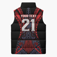 Custom New Zealand Sleeveless Puffer Jacket Maori Kiwiana Pattern Tukutuku Motif LT9 - Polynesian Pride