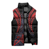 Custom New Zealand Sleeveless Puffer Jacket Maori Kiwiana Pattern Tukutuku Motif LT9 - Polynesian Pride