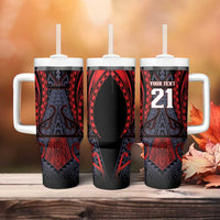Custom New Zealand Tumbler With Handle Maori Kiwiana Pattern Tukutuku Motif LT9 - Polynesian Pride
